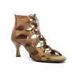 Portdance PD804 Dark Tan Leder Dansschoenen 5cm hak