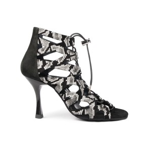 Portdance PD804 Dansschoenen Zwart-Wit Slangenprint