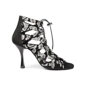 Portdance PD804 Dansschoenen Zwart-Wit Slangenprint