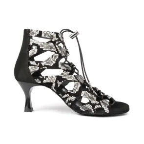 Portdance PD804 Dansschoenen Zwart-Wit Slangenprint