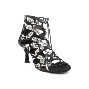 Portdance PD804 Dansschoenen Zwart-Wit Slangenprint