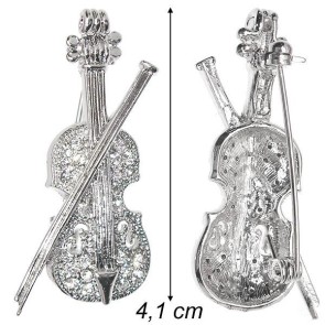 Alista Metalen Broche met Strass Viool