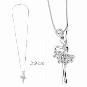 Alista Ballerina Metalen Ketting met Strass Steentjes