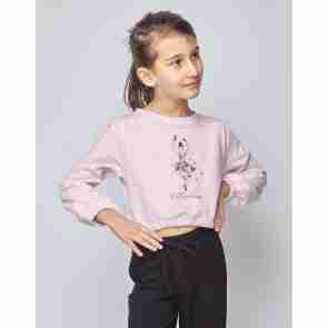 Temps Danse Tani Jr. Papillon Korte Sweater met Ballerina voor Meisjes Roze