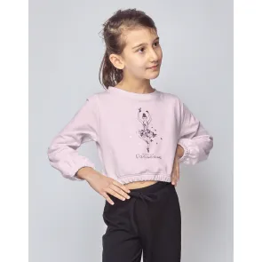 Temps Danse Tani Jr. Papillon Korte Sweater met Ballerina voor Meisjes Roze