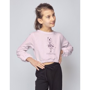 Temps Danse Tani jr. Papillon Korte Sweater met Ballerina voor Meisjes Roze