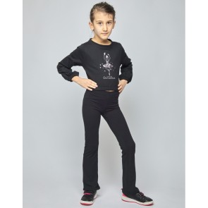 Temps Danse Tani jr. Papillon cropped Sweater met Ballerina voor Meisjes zwart