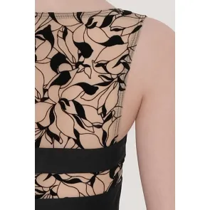 Wear Moi Hestia Dames Balletpakje luxe mesh met bloemen zwart