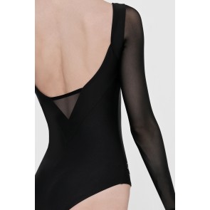 Wear Moi Dames Balletpakje Lavande zwart lange mouwen van gaas