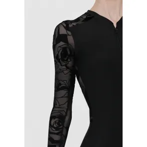 Wear Moi Felicite Dames Balletpakje met lange mouwen van gaas met bloemen
