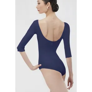 wear moi dames balletpak arabesque leotard navy lange mouw